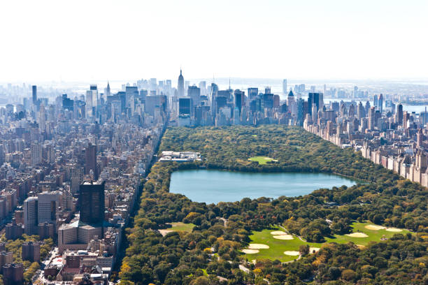 aerial view of manhattan and central park